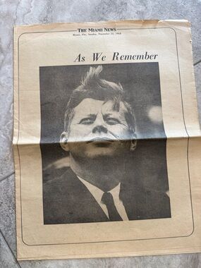 John F. Kennedy As We Remember November 22,1964 Miami News special full section